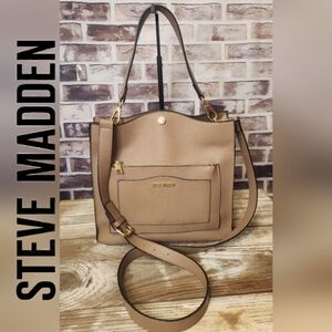 Steve Madden Tan Pebble Grain Crossbody Purse Shoulder Bag